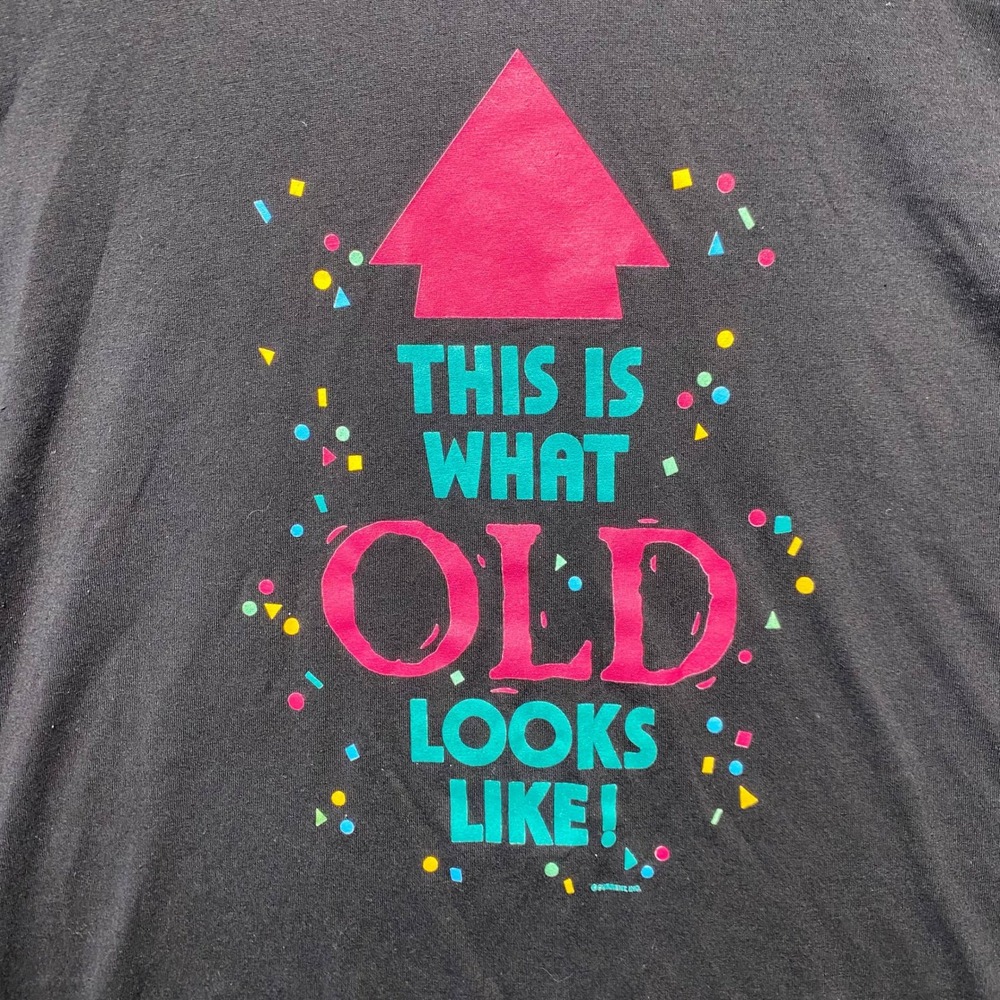 VTG 80s Champion T Shirt Mens XL Black Single Stitch This Is What Old Looks Like - Picture 5 of 11